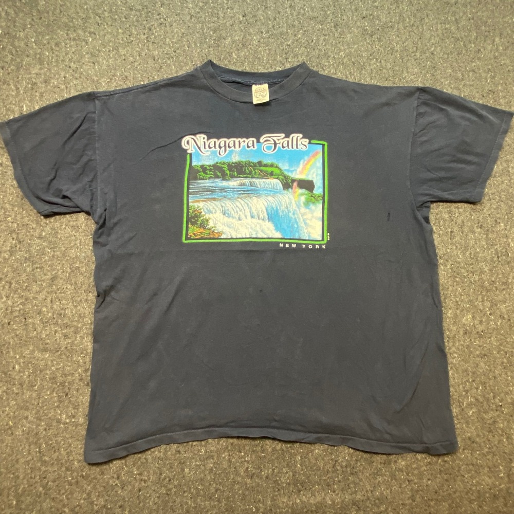 Eagle Niagara Falls‎ T Shirt 2XL XXL Mens Blue Vintage 1999 Souvenir Graphic Tee